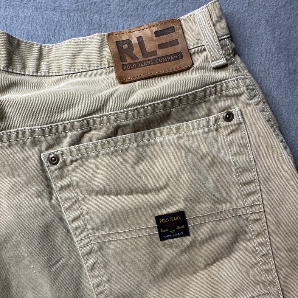 Polo Jeans Co. Carpenter Pants Men 32x32 Tan‎ Cotton Utility Workwear Vintage - Picture 9 of 12